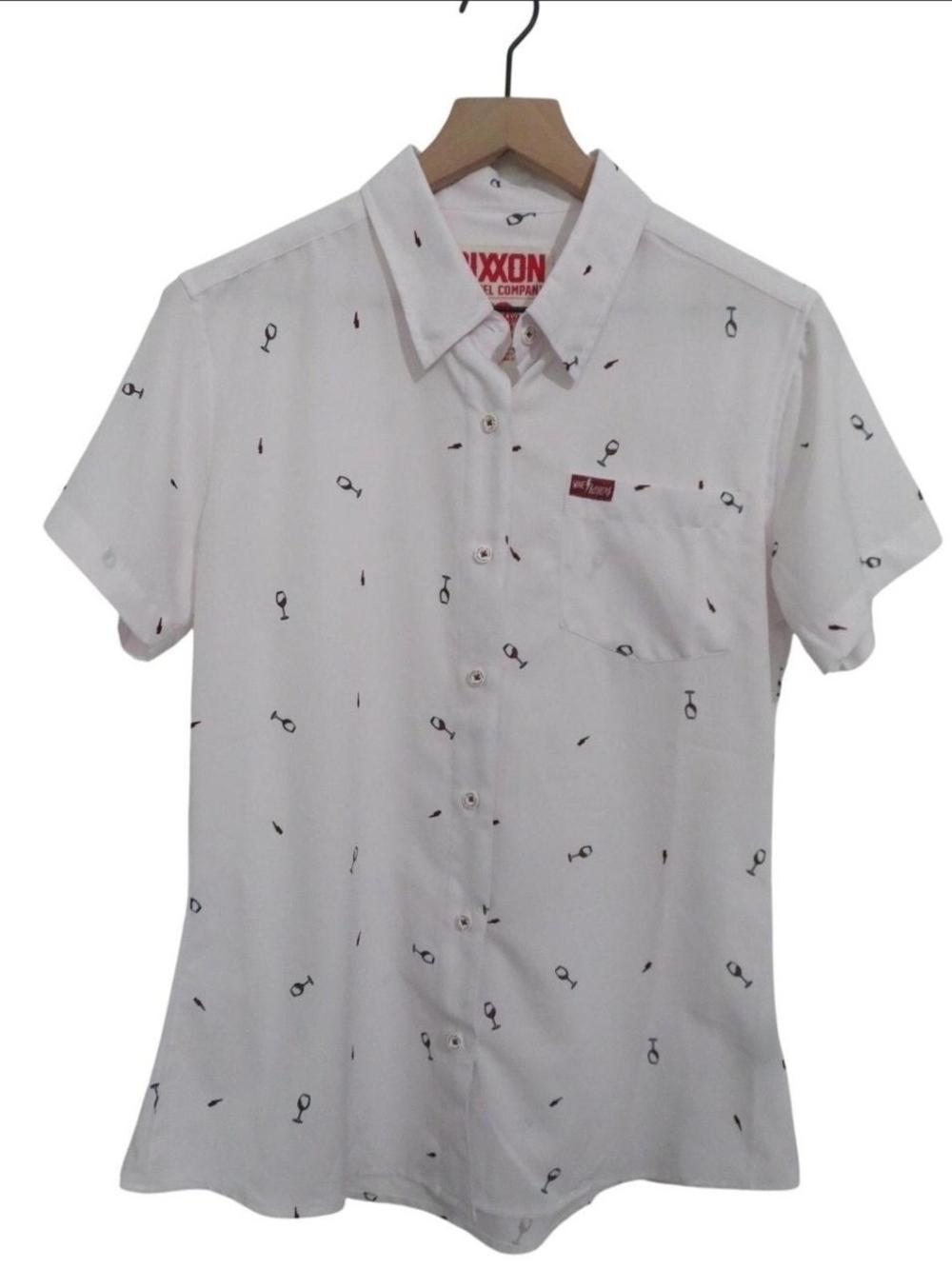 Dixxon White Short-Sleeve Printed Womens Shirt